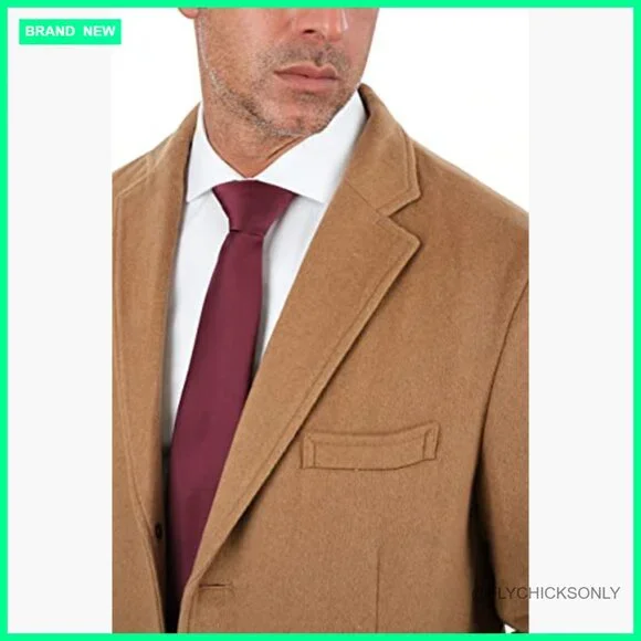 Wool Cashmere Blend Full Length Overcoat for Men